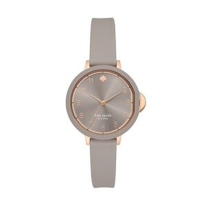 Ladies' Kate Spade Park Row Rose-Tone Strap Watch with Grey Dial New No Box